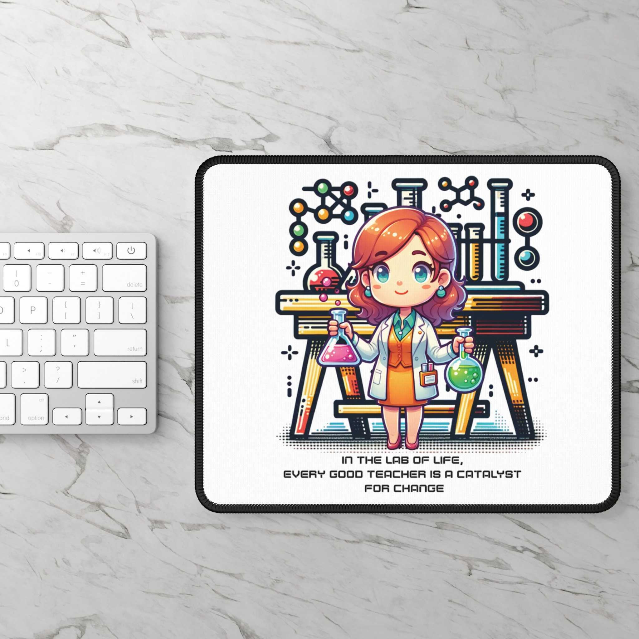 Teacher Catalyst Gaming Mouse Pad - Science Lab Quote Desk Mat, Back to School Gift, Classroom Decor, Computer Accessories, Science Teacher - Image 2