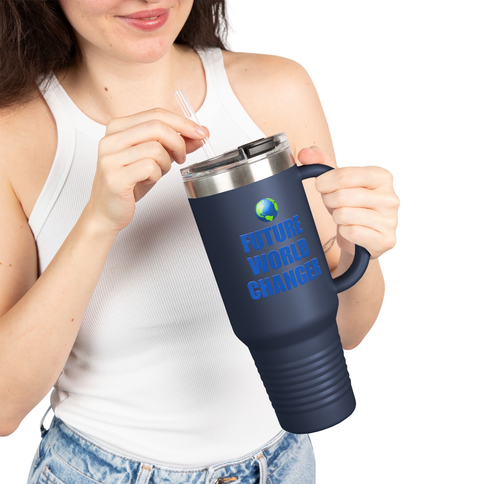 Future World Changer Travel Mug, Motivational Stainless Steel Tumbler, Teacher Student Gift, Environmentalist Drinkware, Insulated Travel - Image 14