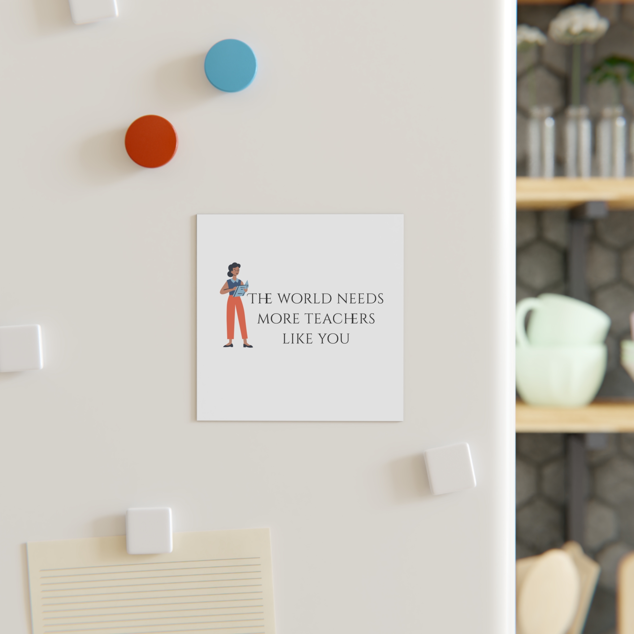 Teacher Square Magnet with Quote, Positive Educator Gift, Teacher Appreciation Week Decor, Classroom Magnet, Personalized Fridge - Image 5
