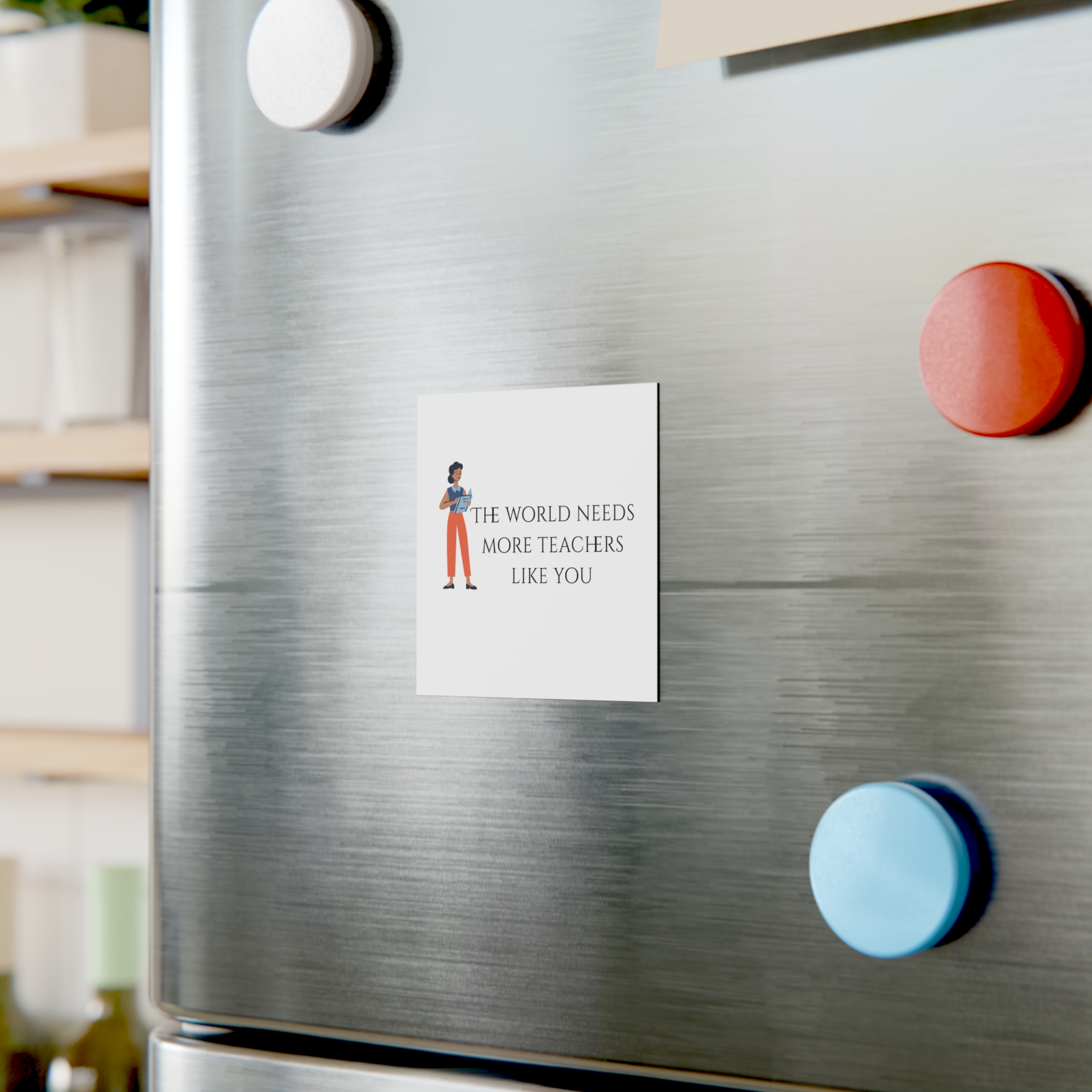 Teacher Square Magnet with Quote, Positive Educator Gift, Teacher Appreciation Week Decor, Classroom Magnet, Personalized Fridge - Image 3