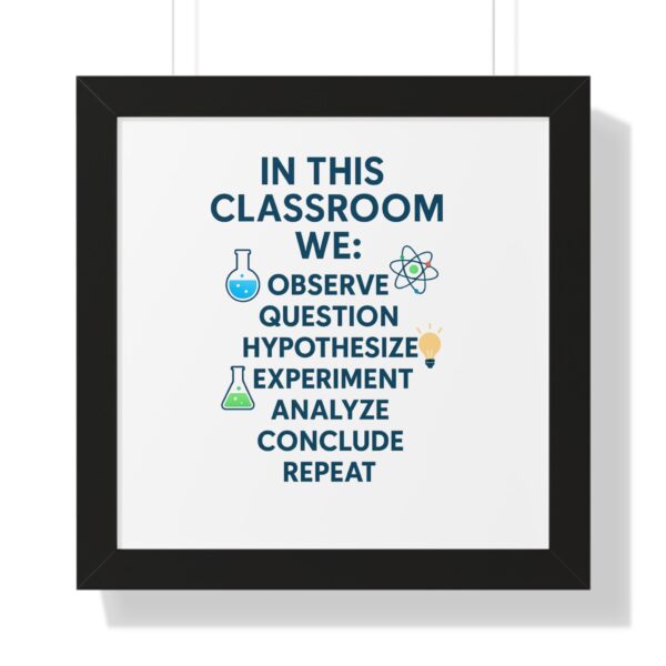Science Classroom Quote Framed Poster, Teacher Gift, Back to School Decor, STEM Classroom Wall Art, Lab Icons, Vertical Art Print