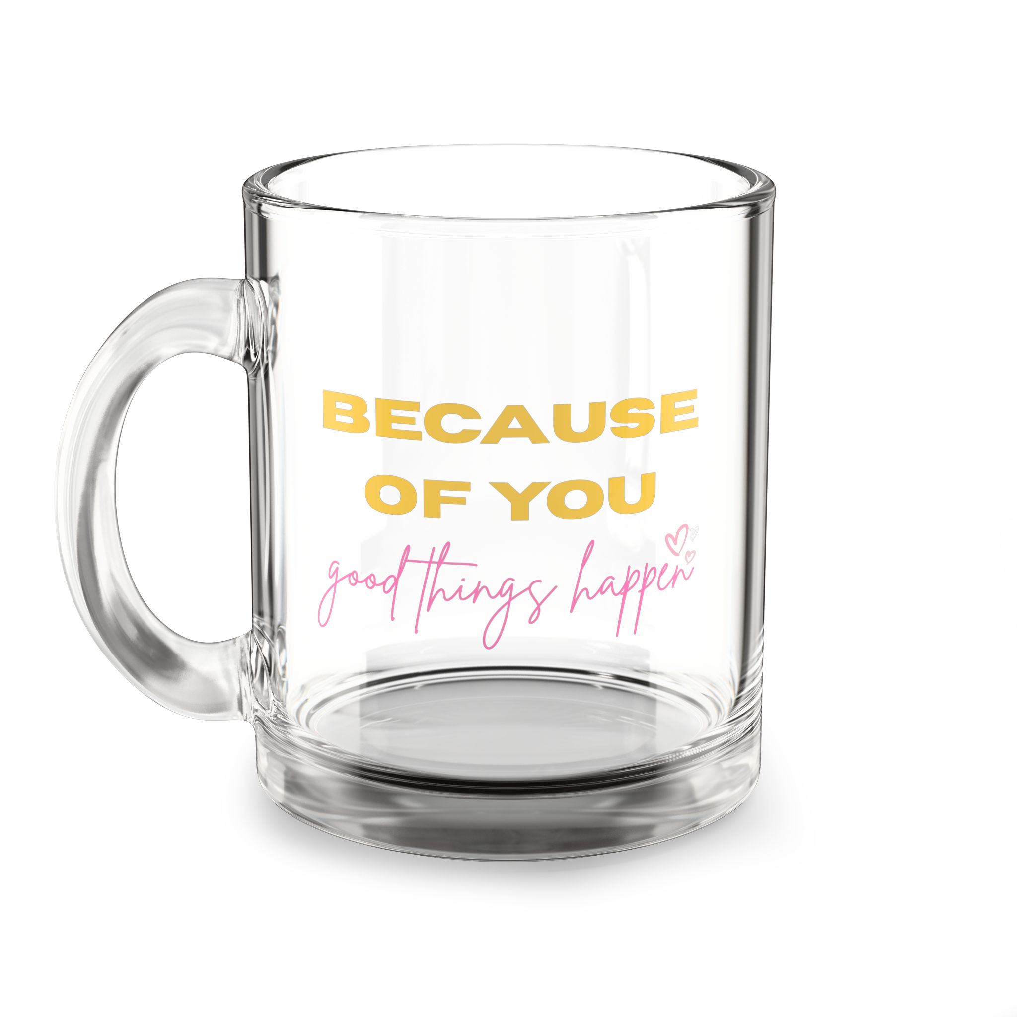 Glass Mug - Inspirational Quote, Motivational Drinkware, Positive Energy Tea Cup, Thank You Gift, Appreciation Present