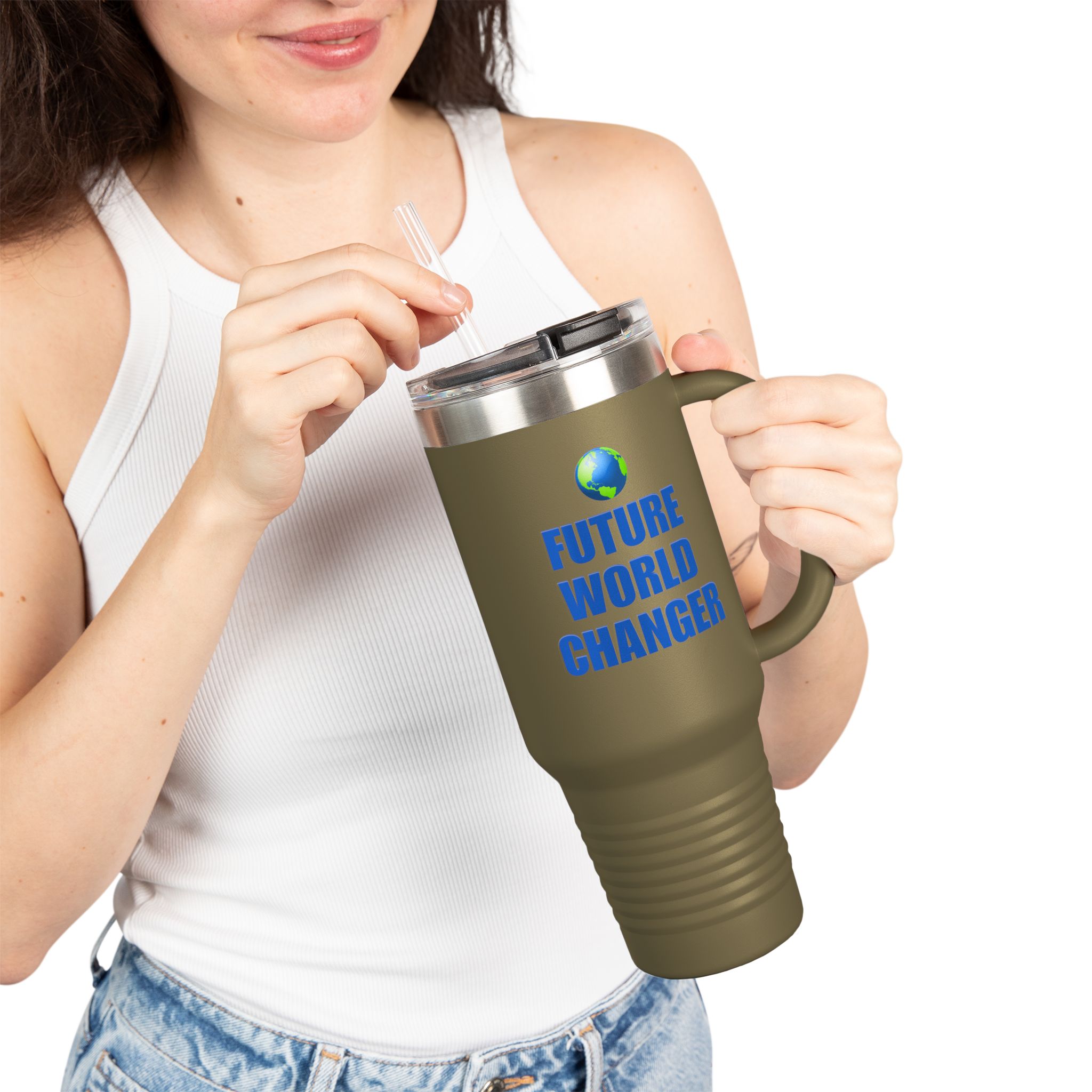 Future World Changer Travel Mug, Motivational Stainless Steel Tumbler, Teacher Student Gift, Environmentalist Drinkware, Insulated Travel - Image 8