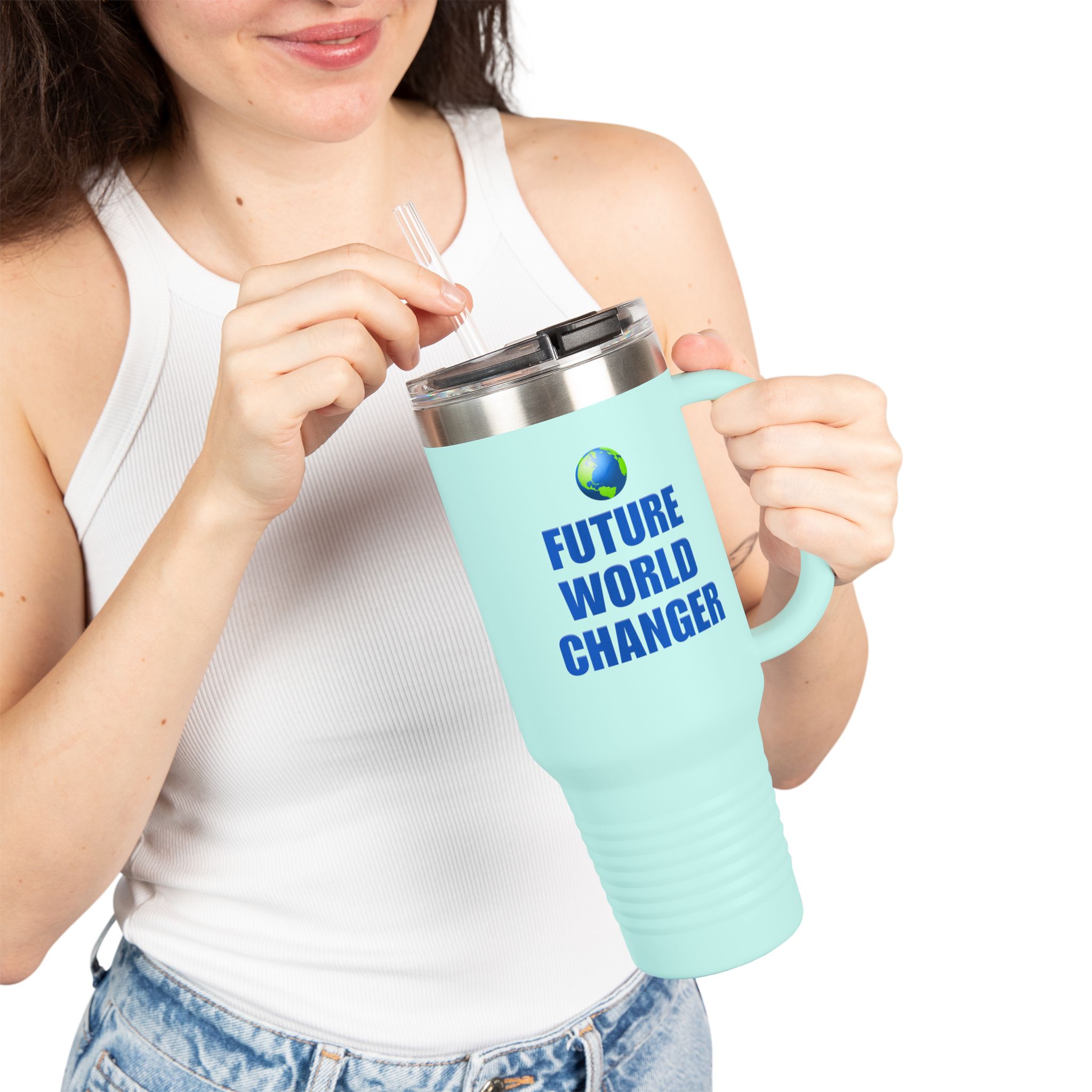 Future World Changer Travel Mug, Motivational Stainless Steel Tumbler, Teacher Student Gift, Environmentalist Drinkware, Insulated Travel - Image 12