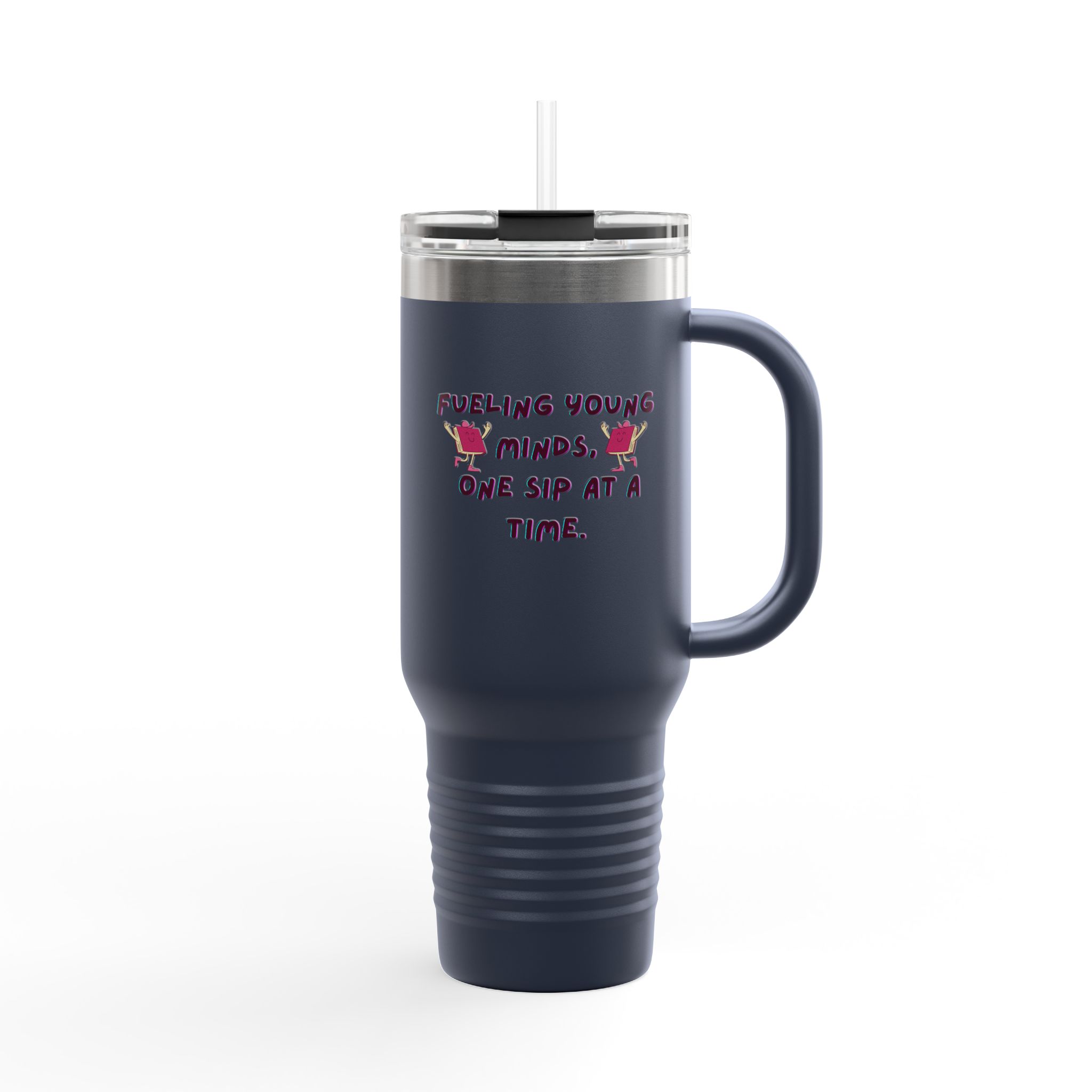 Cartoon Books Insulated Travel Mug, 40oz - Fueling Young Minds, One Sip at a Time, Fun Kids Travel Cup, Large Coffee Tumbler - Image 14