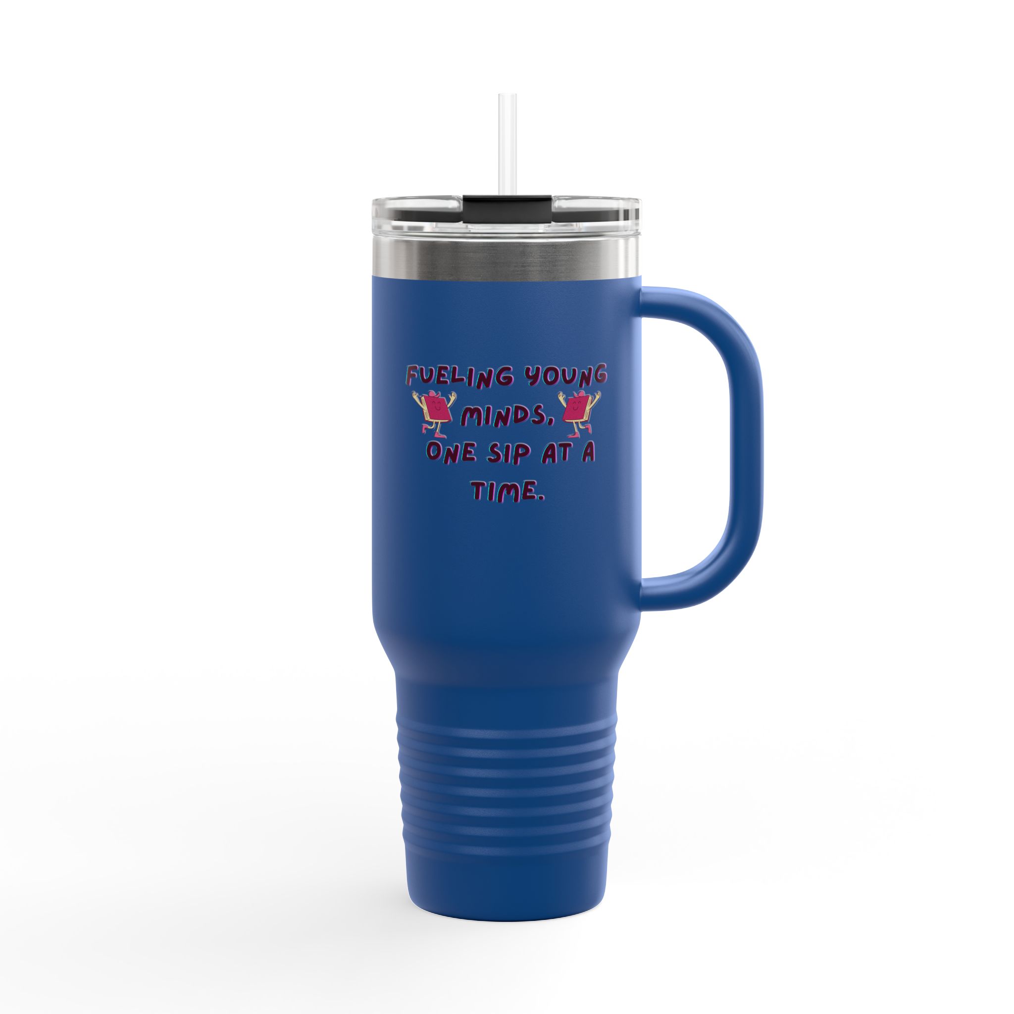 Cartoon Books Insulated Travel Mug, 40oz - Fueling Young Minds, One Sip at a Time, Fun Kids Travel Cup, Large Coffee Tumbler - Image 12