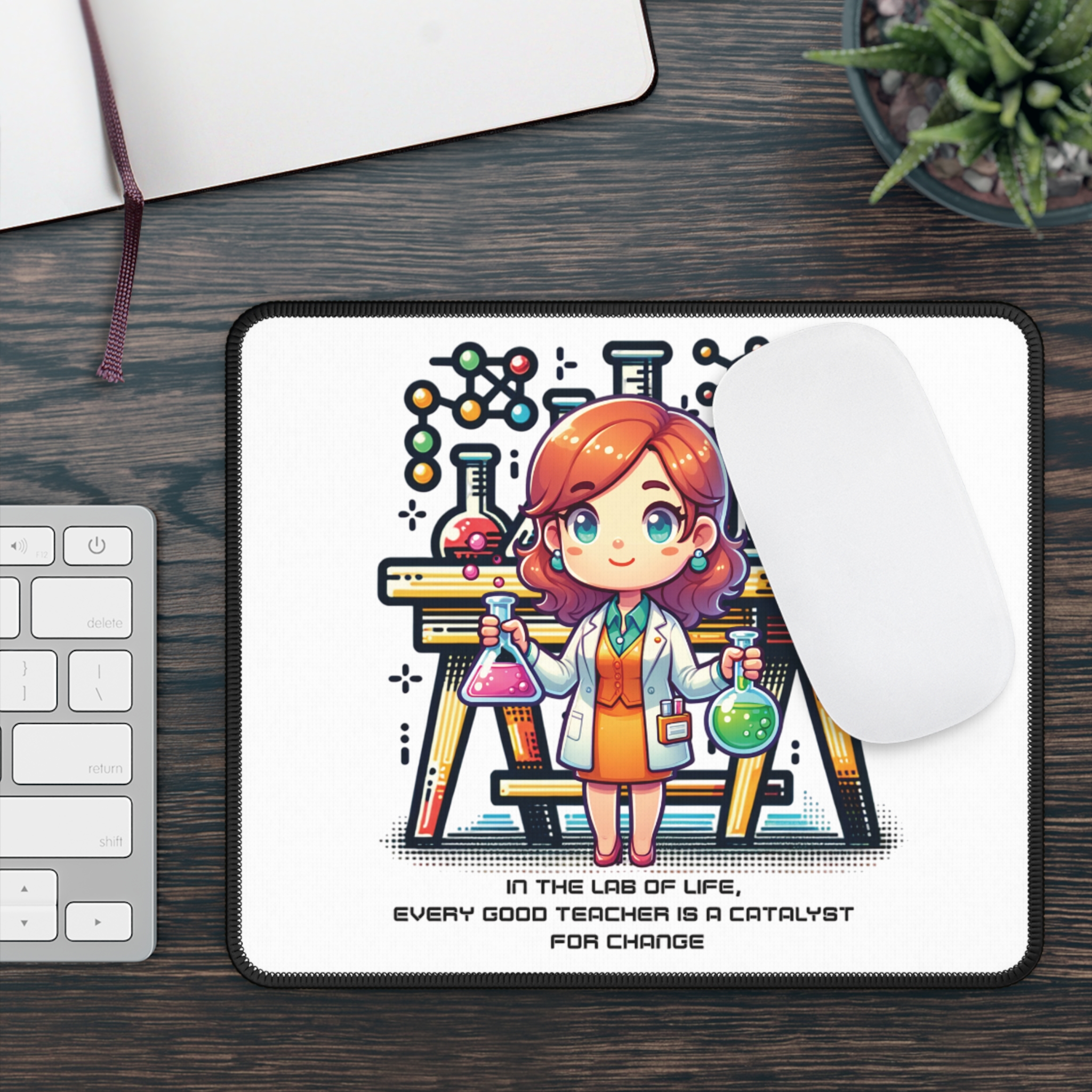 Teacher Catalyst Gaming Mouse Pad - Science Lab Quote Desk Mat, Back to School Gift, Classroom Decor, Computer Accessories, Science Teacher - Image 3