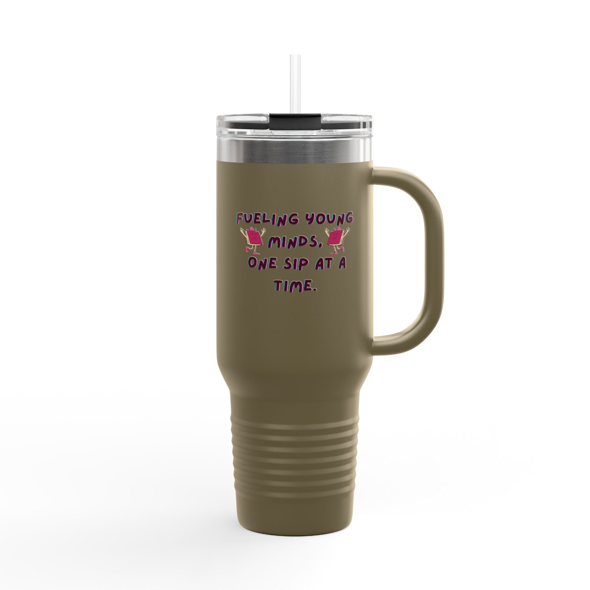 Cartoon Books Insulated Travel Mug, 40oz - Fueling Young Minds, One Sip at a Time, Fun Kids Travel Cup, Large Coffee Tumbler - Image 7