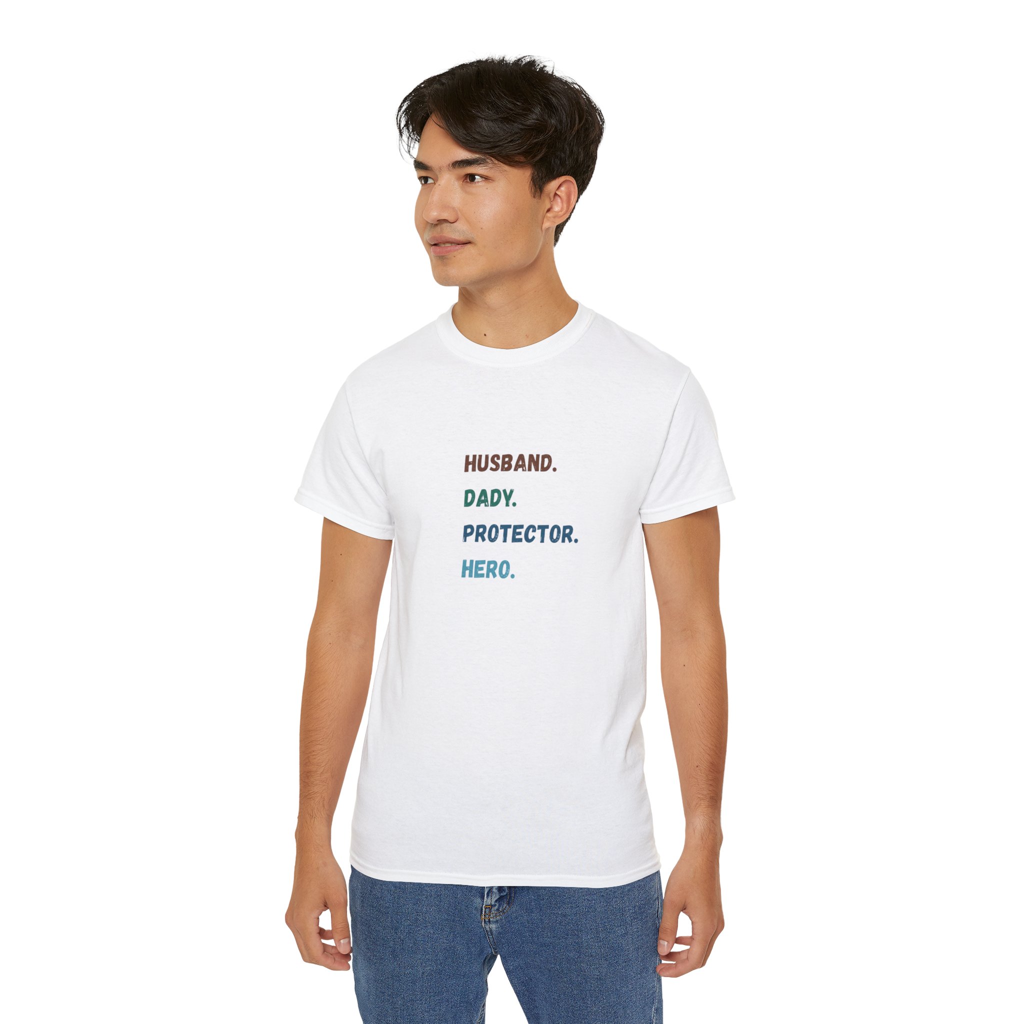 Dad Protector Hero Tee - Unisex Gildan Cotton Shirt - Image 3